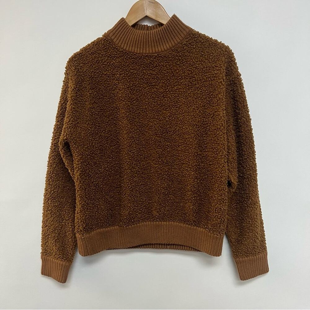 Anthropologie Six Crisp Days Boucle Teddy Sweatshirt Sweater Brown XS Small - Picture 9 of 10